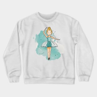 Cute ballerina girl with blue tutu Crewneck Sweatshirt